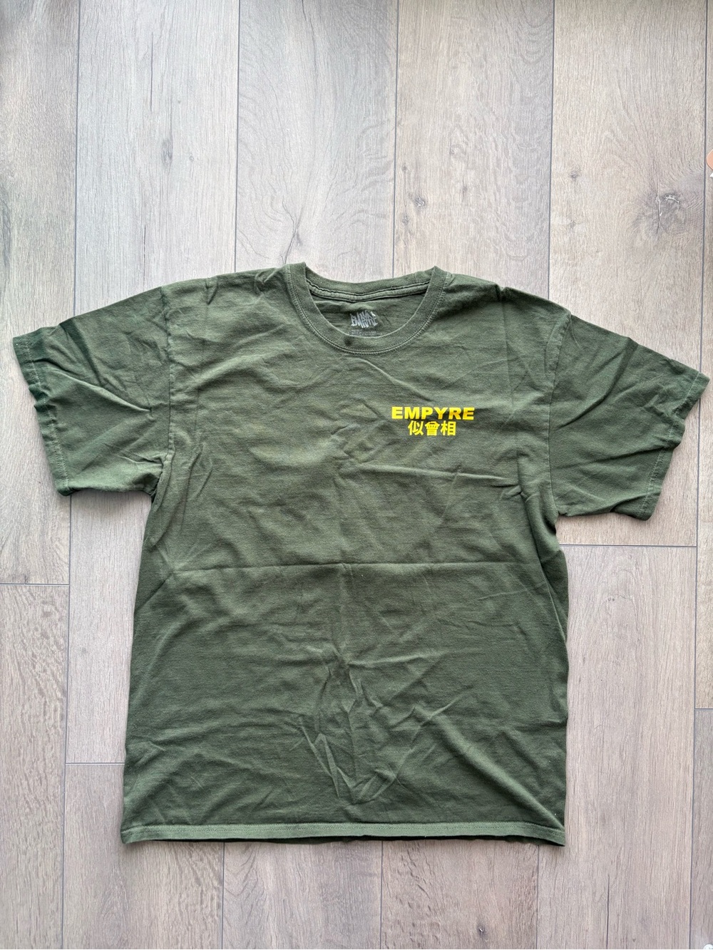 Empyre Olive Green Tee with Yellow Chest Logo